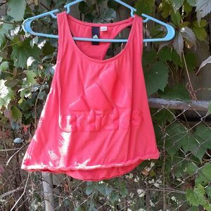 Adidas Orange Racerback Crop Top w/Logo GUC